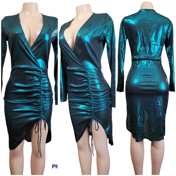 Fashion ruched midi dress new size M, L available strech material. - Picture 9 of 10